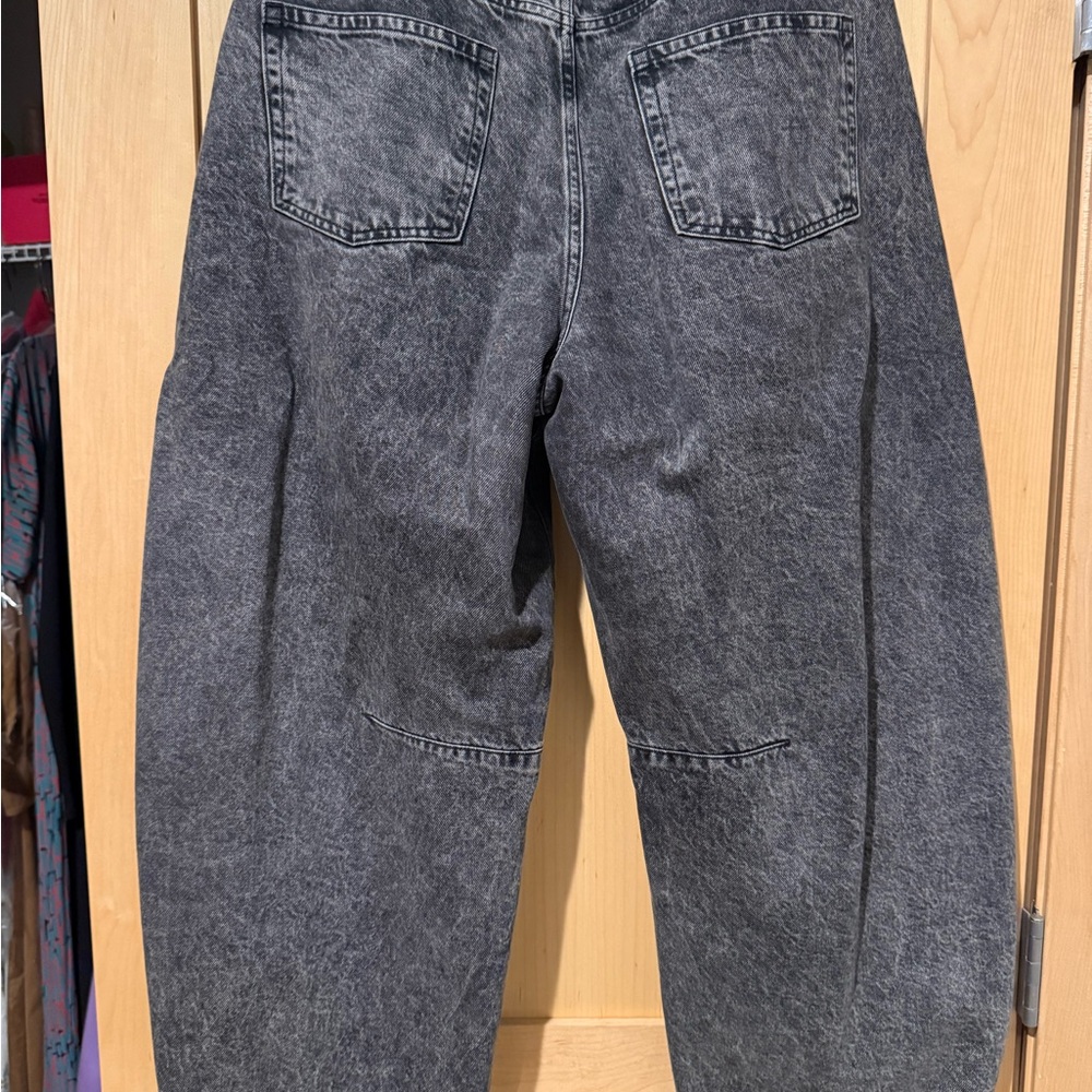 Black Women’s Denim Barrel Jeans - Picture 2 of 3